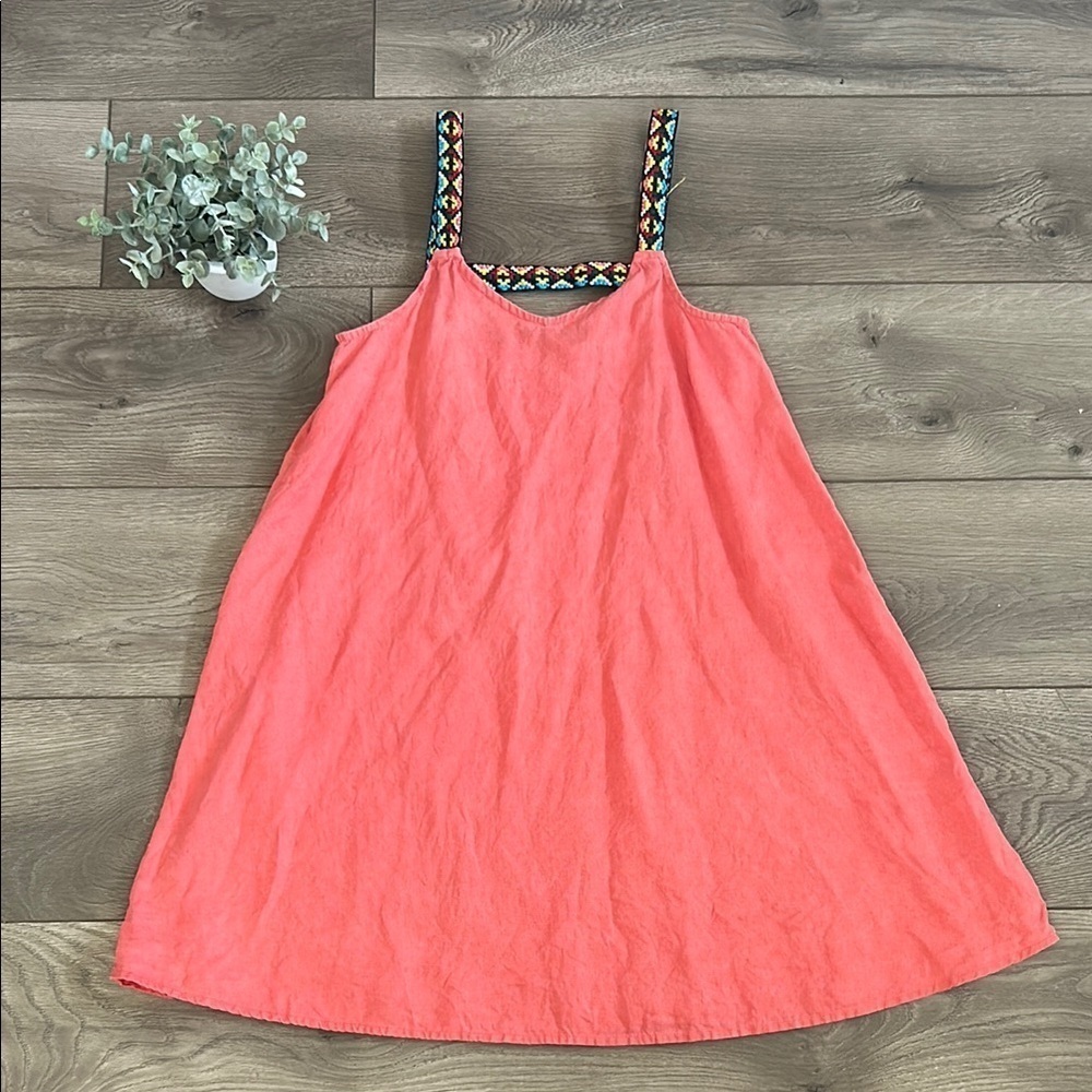 Cynthia Rowley Coral Sleeveless Dress Size 100% linen.